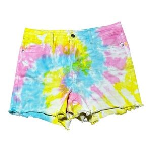 Judy Blue High Waist Swirl Tie Dye Shorts Size Medium